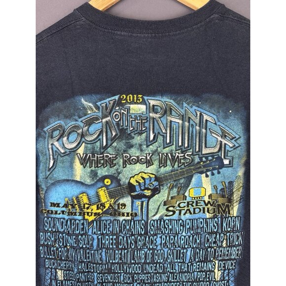 Vintage Y2K Rock On The Range Where Rock Lives Concert Promo Rare Black T Large - Picture 5 of 10